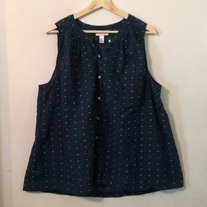 🌟🌟Loft Sheer Navy Sleeveless Blouse🌟🌟